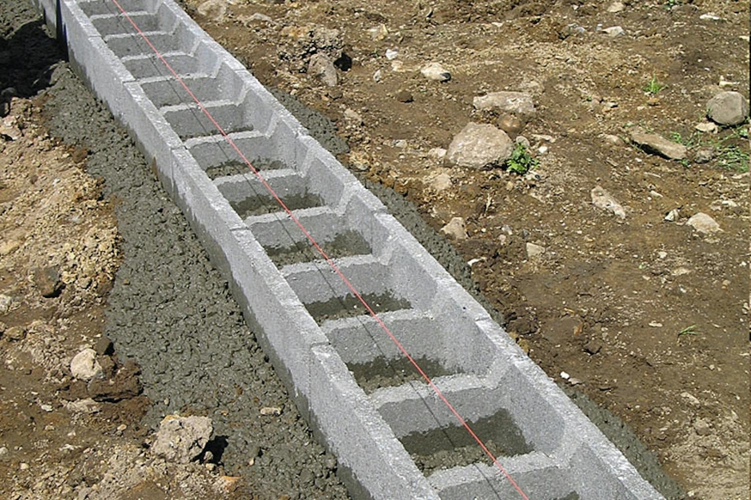 Fundablokke Støttemur fundablokke